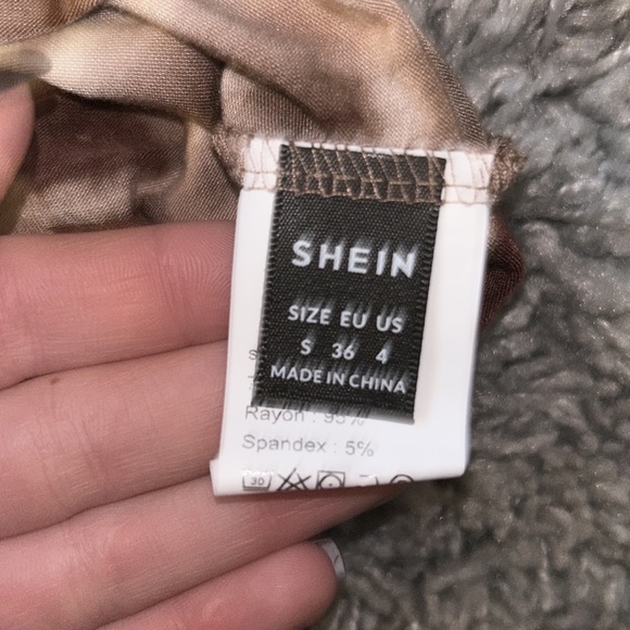 Shein Brown Tie Dye Long Sleeve Top S - Picture 2 of 3